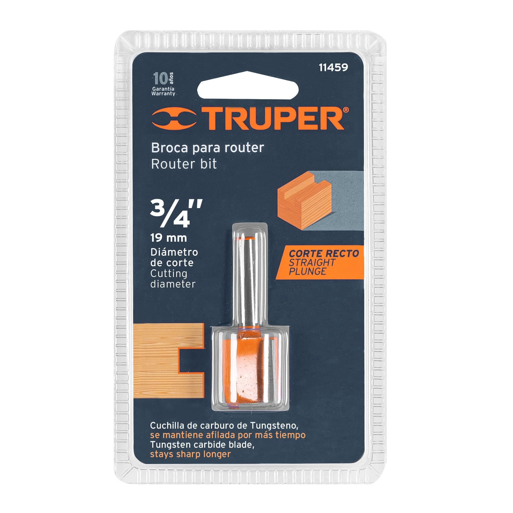 FRESA RUTEADORA RECTA 3/4 TRUPER