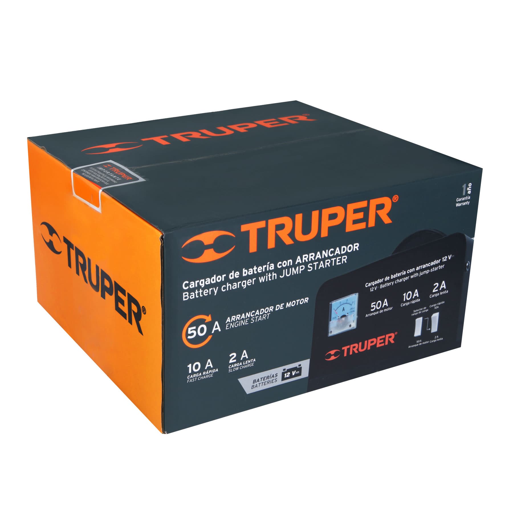 CARGADOR DE BATERIA CON ARRANCADOR 12V-50A TRUPER 