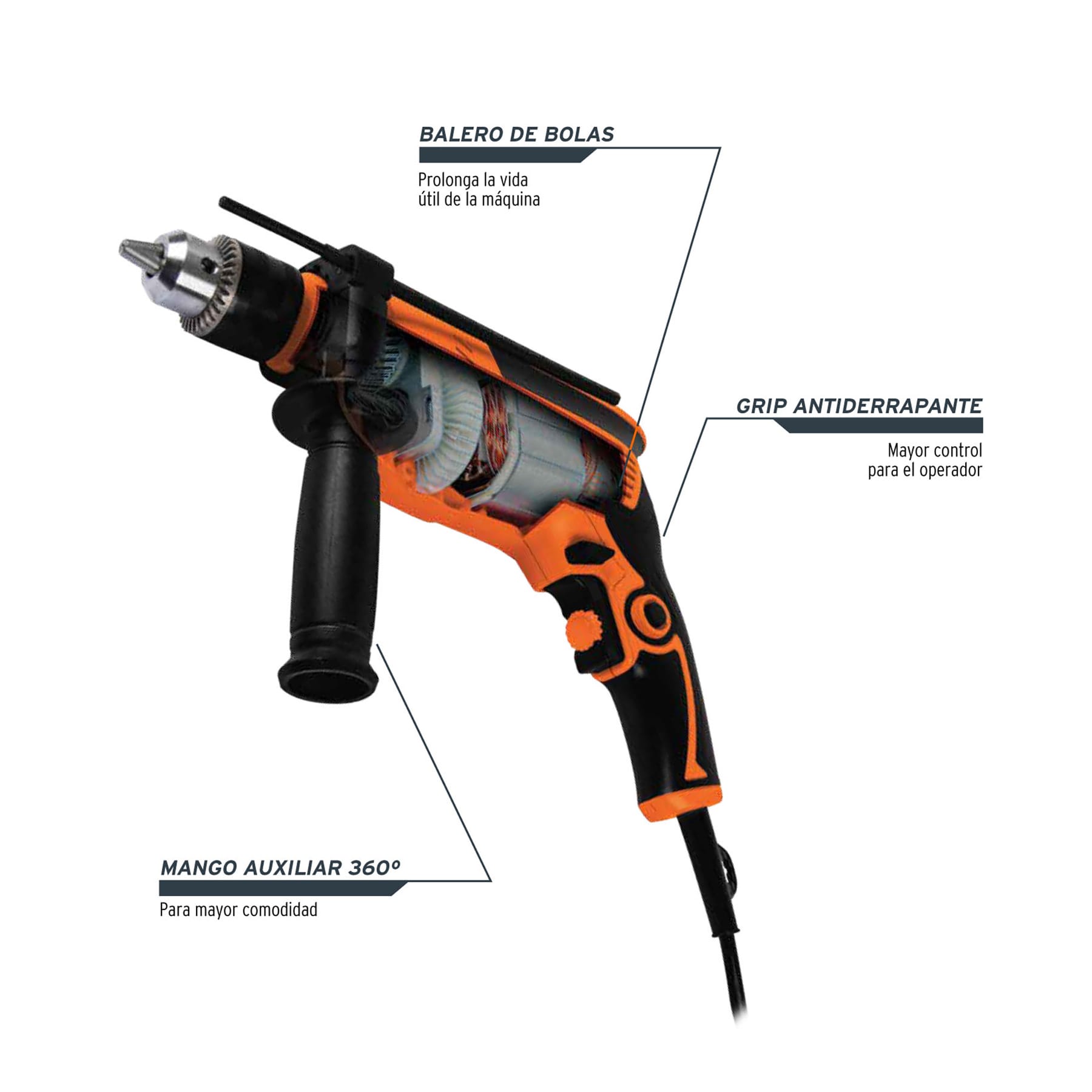 TALADRO PROFESIONAL 1/2 750W TRUPER