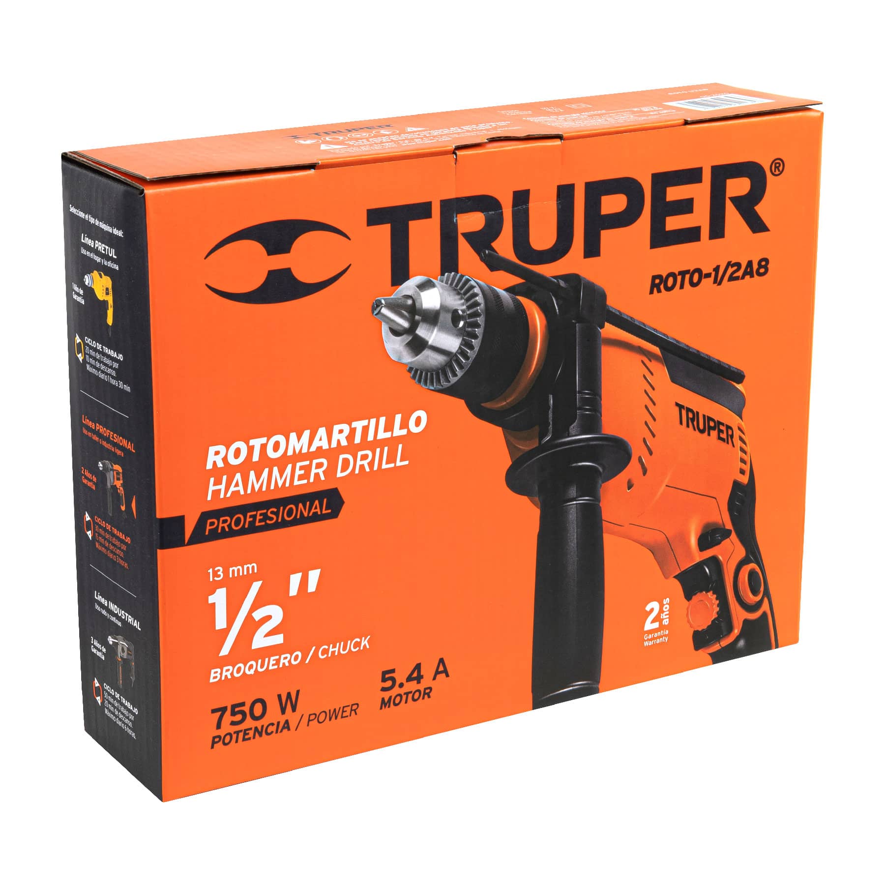 TALADRO PROFESIONAL 1/2 750W TRUPER