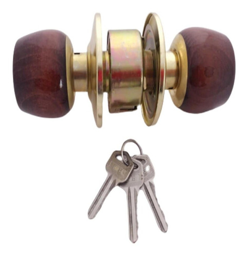 CERRADURA ALCOBA POMO MADERA OSCURA