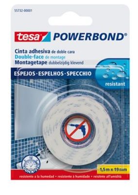 CINTA DOBLE FAZ TESA ESPEJOS 1,5M X 19MM