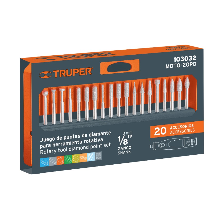 PUNTAS DIAMANTADAS 1/8" TRUPER