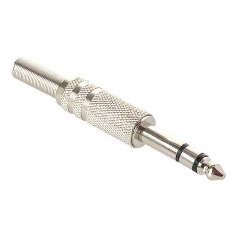 PLUG ESTEREO METALICO 1/4 MICROFONO