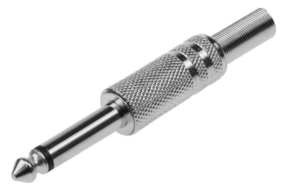 PLUG MONOFONICO METALICO 1/4 MICROFONO