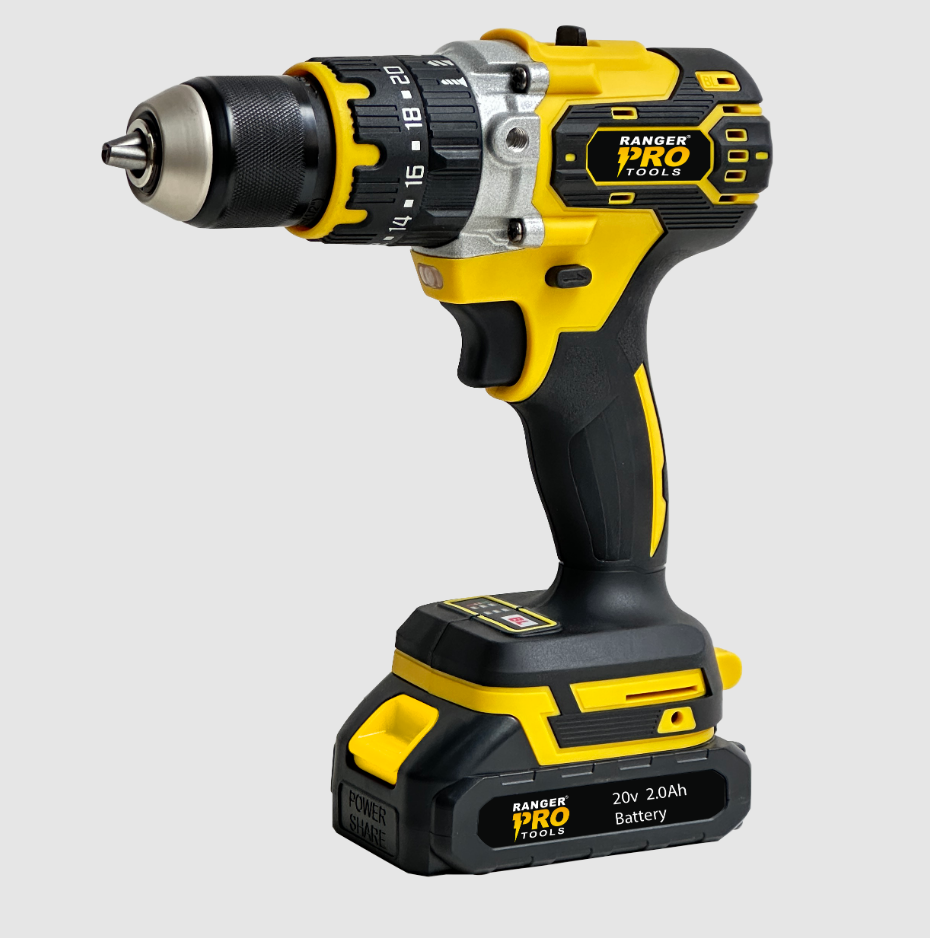 TALADRO INALAMBRICO 1/2" 20V RANGER 2 BATERIAS