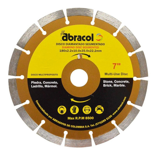 DISCO DIAMANTADO SEGMENTADO 7&quot; ABRACOL