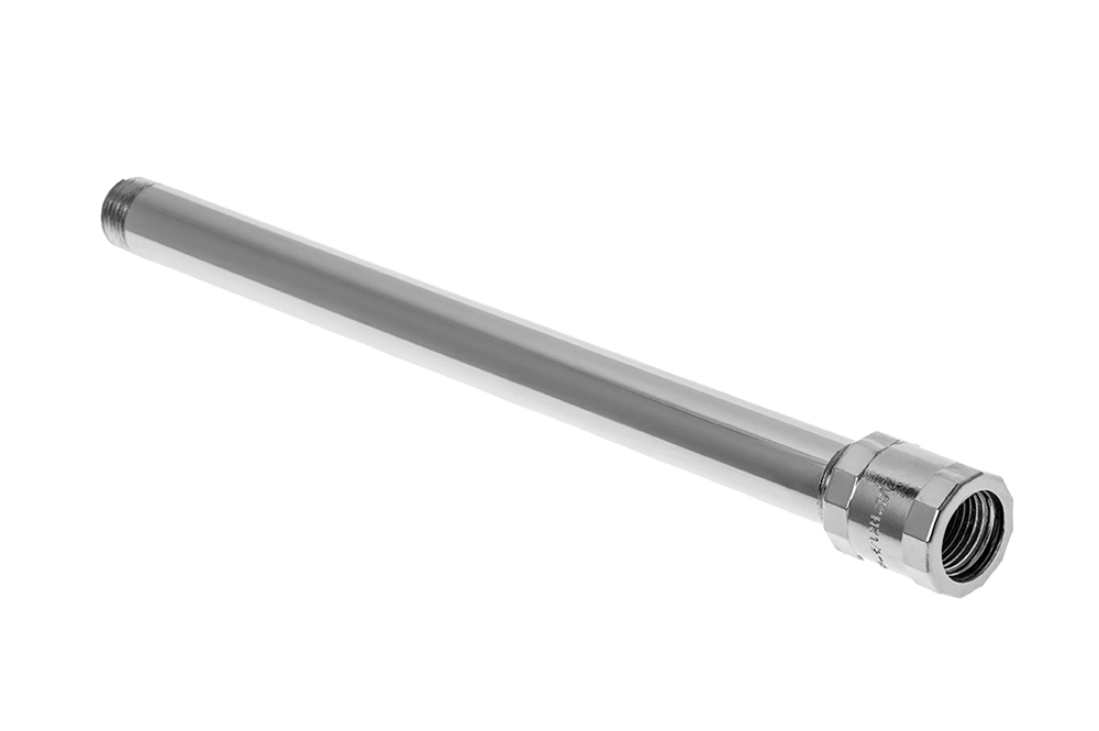 TUBO NIPLE DUCHA 40CM ACERO INOX CON UNION