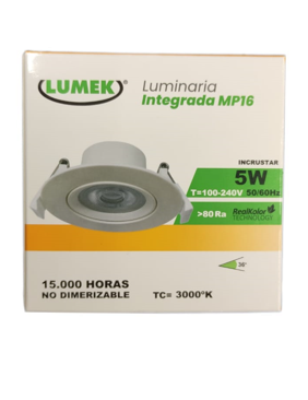BALA LED INTEGRADA 5W LUMEK LUZ CALIDA