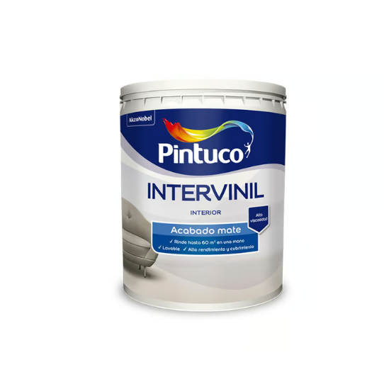 VINILO INTERVINIL PINTUCO BLANCO 1/4 GL