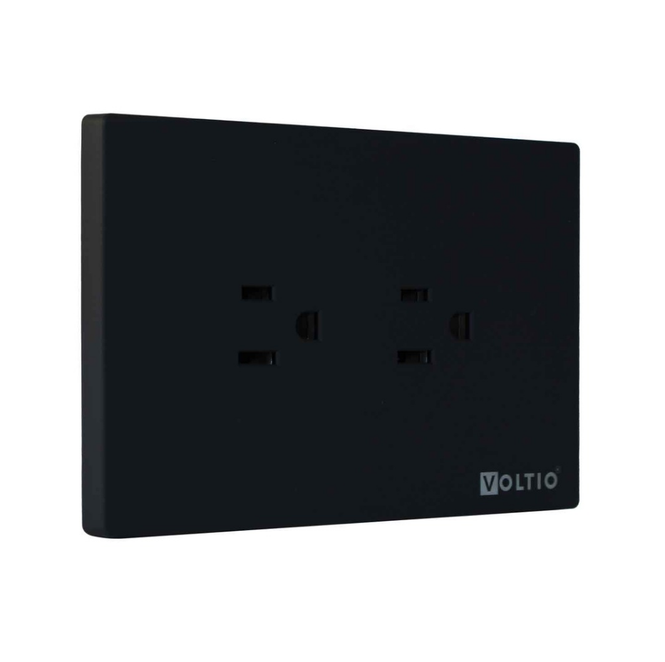 TOMA CORRIENTE DOBLE GEMINI NEGRO