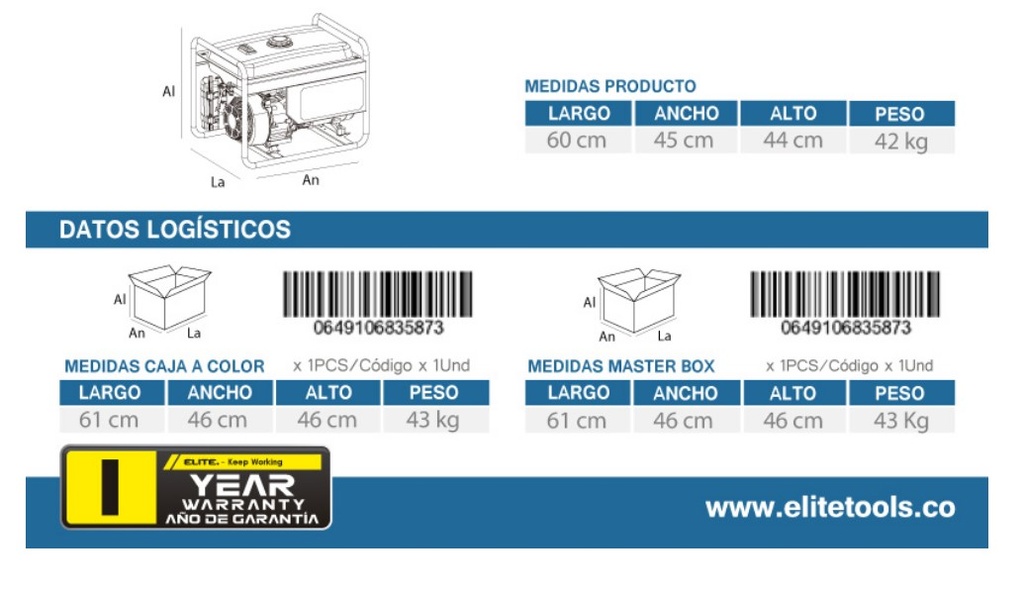 GENERADOR DE ENERGIA 2500W AG25 ELITE