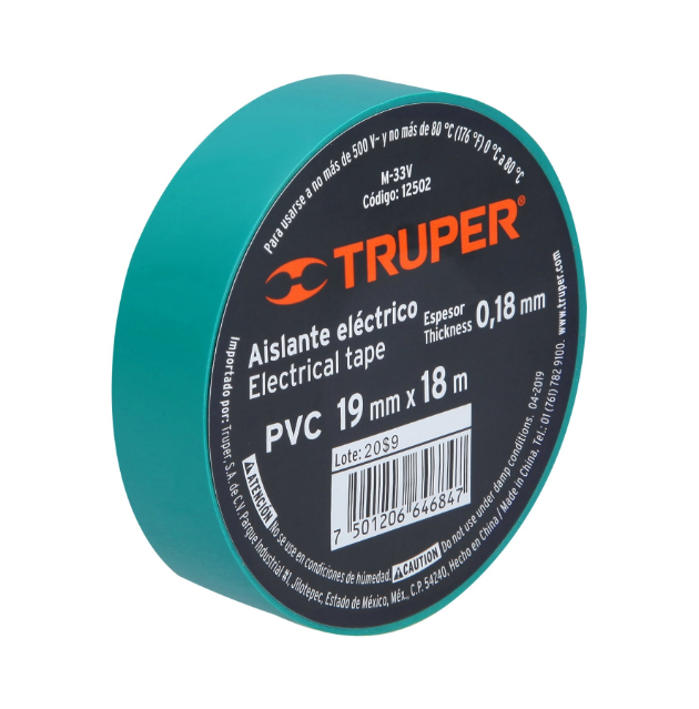 CINTA AISLANTE VERDE TRUPER 18MT