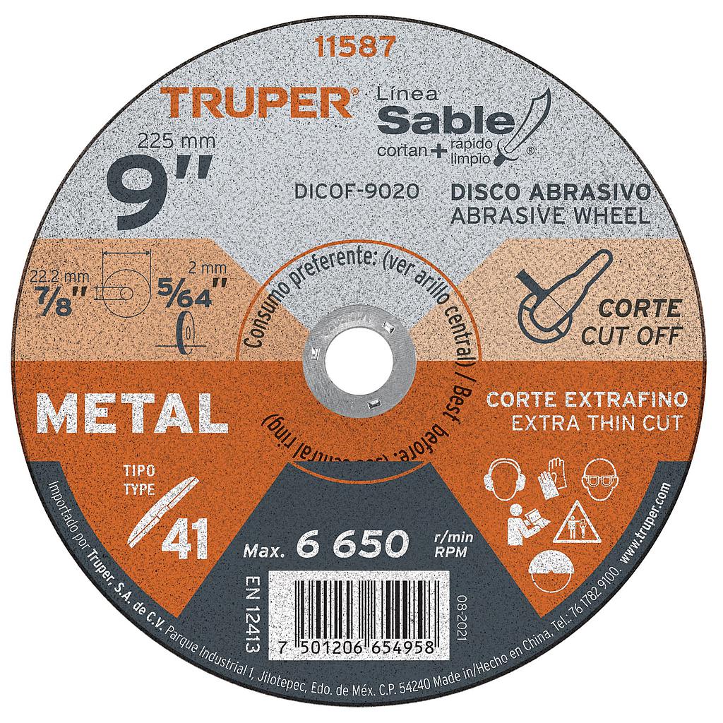 DISCO CORTE METAL 9" TRUPER