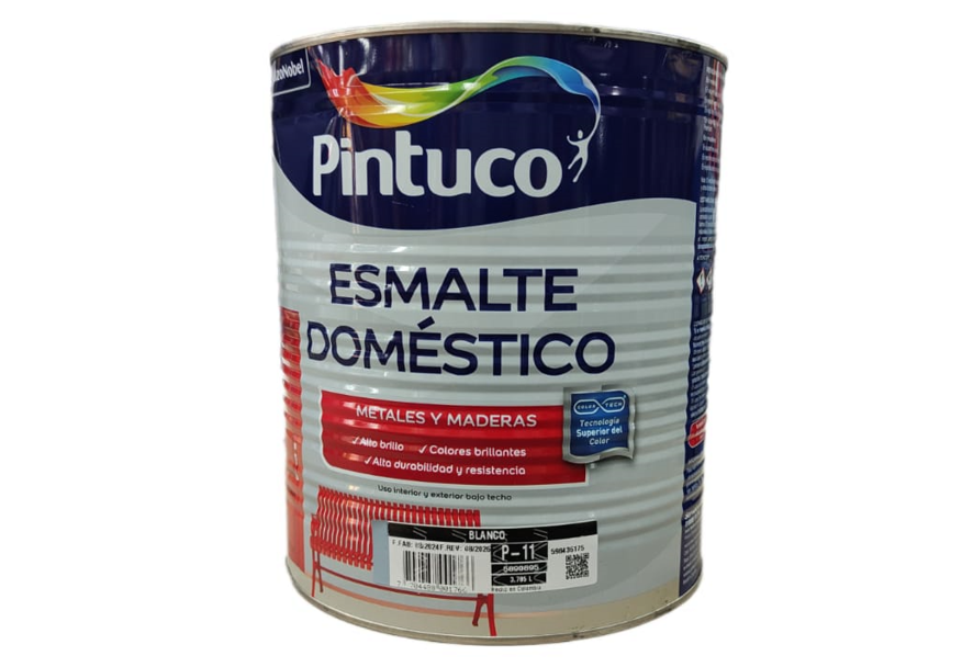 ESMALTE BLANCO BRILLANTE DOMESTICO PINTUCO GALON