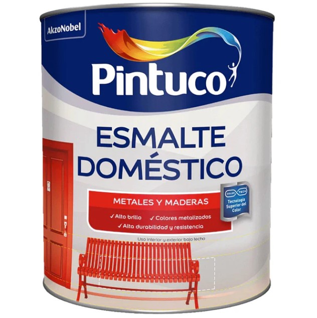 ESMALTE NEGRO BRILLANTE DOMESTICO PINTUCO GALON