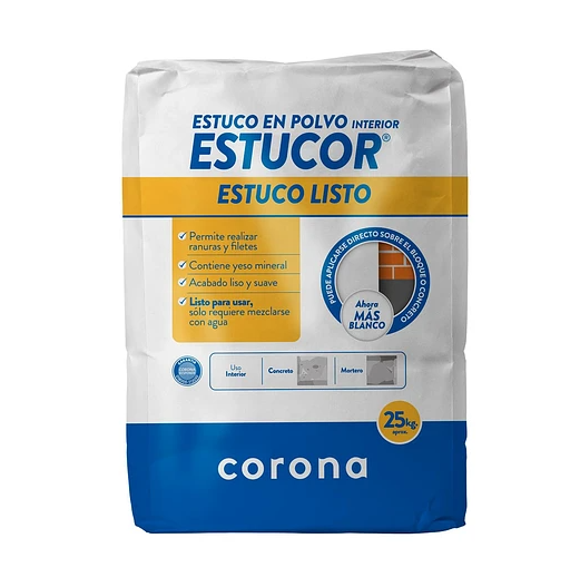 ESTUCOR ESTUCOLISTO CORONA 25KL