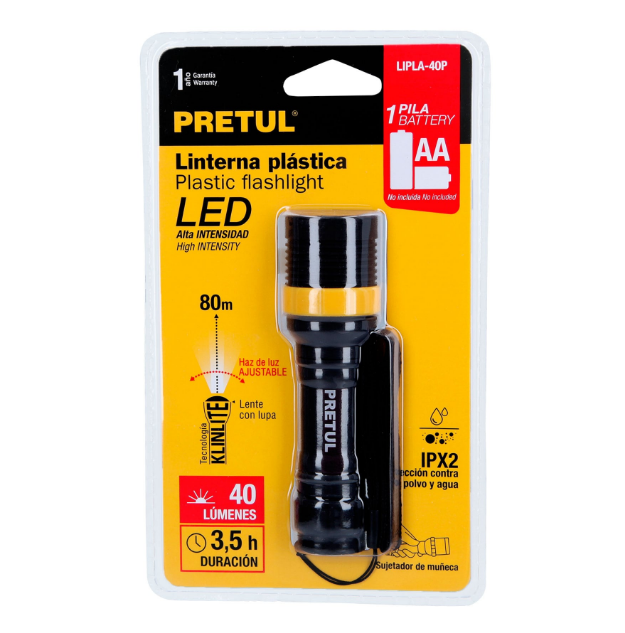 LINTERNA LED 1 PILA AA PRETUL