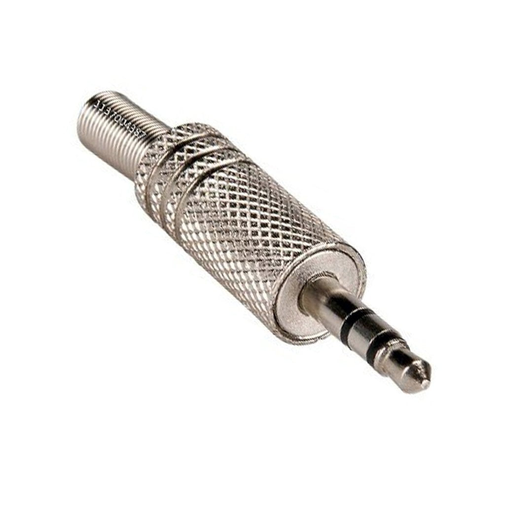 PLUG ESTEREO 3.5 MACHO METALICO SILVER