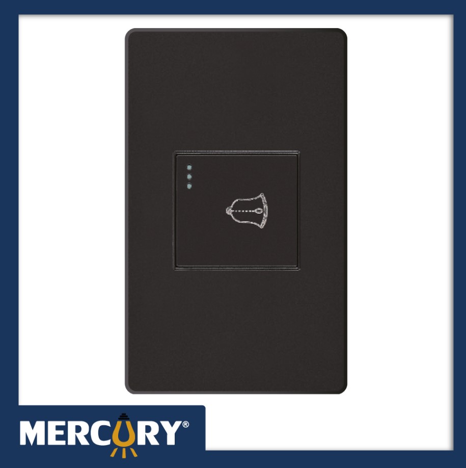 PULSADOR TIMBRE NEGRO MERCURY