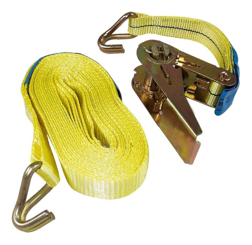 REATA CON RATCHET AMARILLA 25MM X 5MT