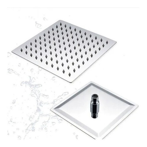 REGADERA DUCHA ACERO CUADRADA 6'' TUBO 24CM
