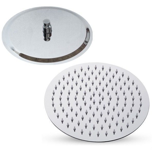 REGADERA DUCHA ACERO REDONDA 8" TUBO 38CM