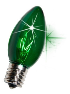 BOMBILLO CANDELABRO VERDE