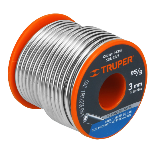 SOLDADURA ESTAÑO SOPLETE TRUPER 3MM X MT