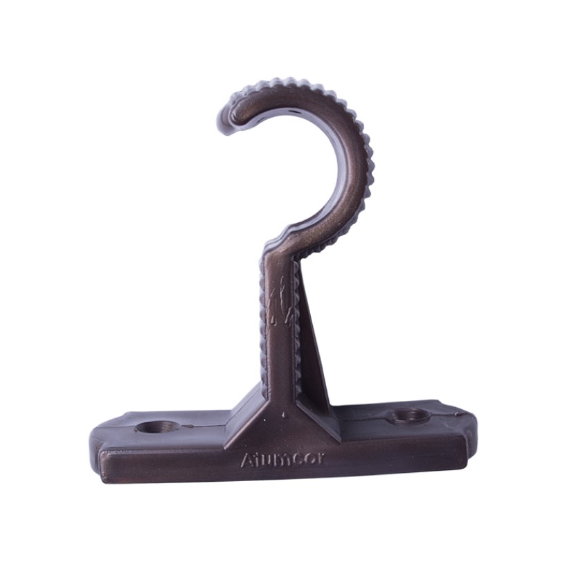 SOPORTE PLASTICO PARA TUBO CORTINA 3/4 CAFE