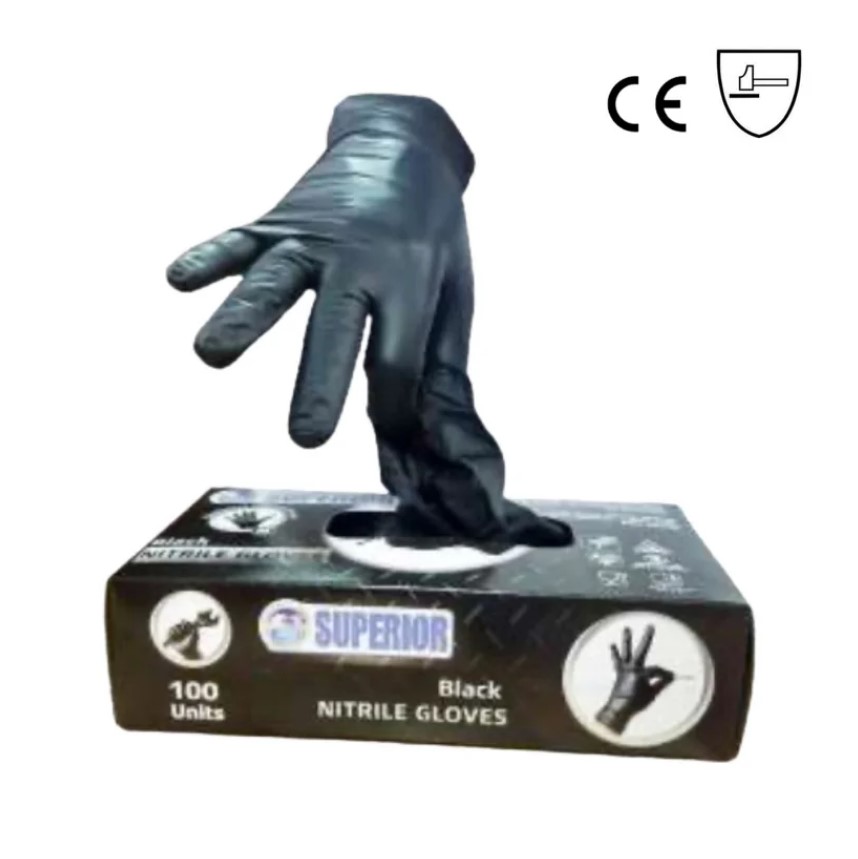 GUANTE NITRILO NEGRO CAJA 100UND TALLA L