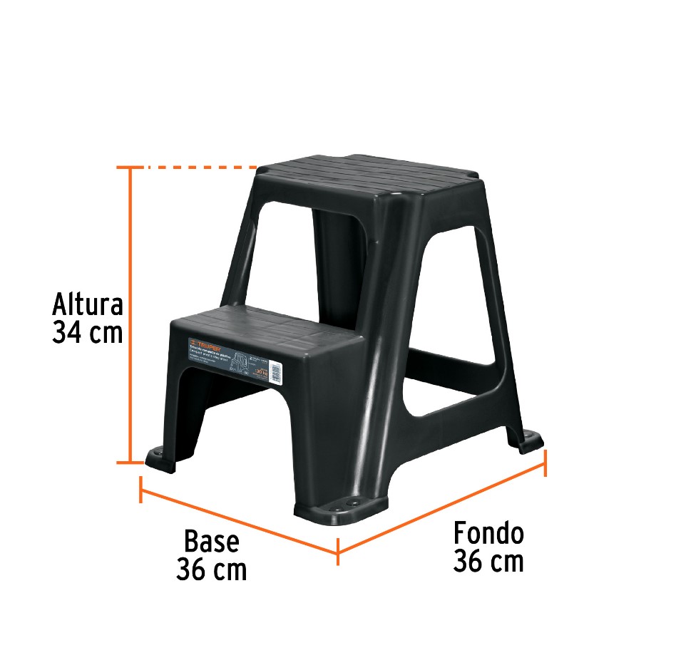 ESCALERA PLASTICA 2 PELDAÑOS PRETUL