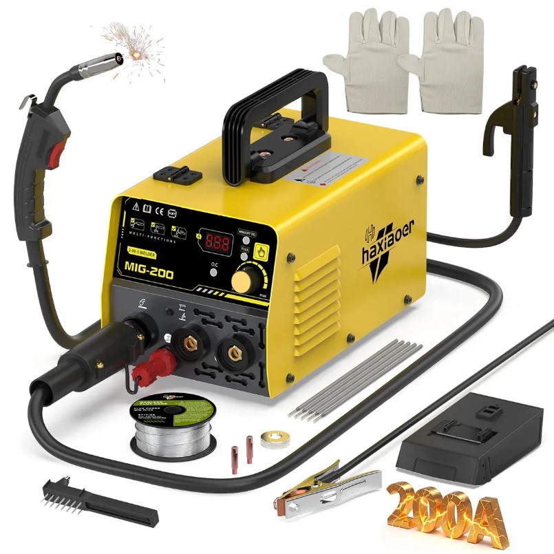 SOLDADOR INVERSOR 200AMP 3EN1 SIN GAS Mig+mma+tig