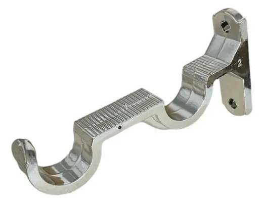 SOPORTE DOBLE PLASTICO CORTINA 3/4 CROMADO