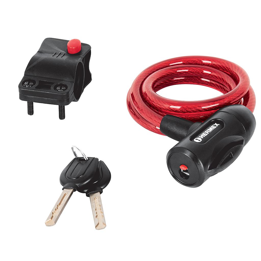 CANDADO DE CABLE BICICLETA 1 MT HERMEX