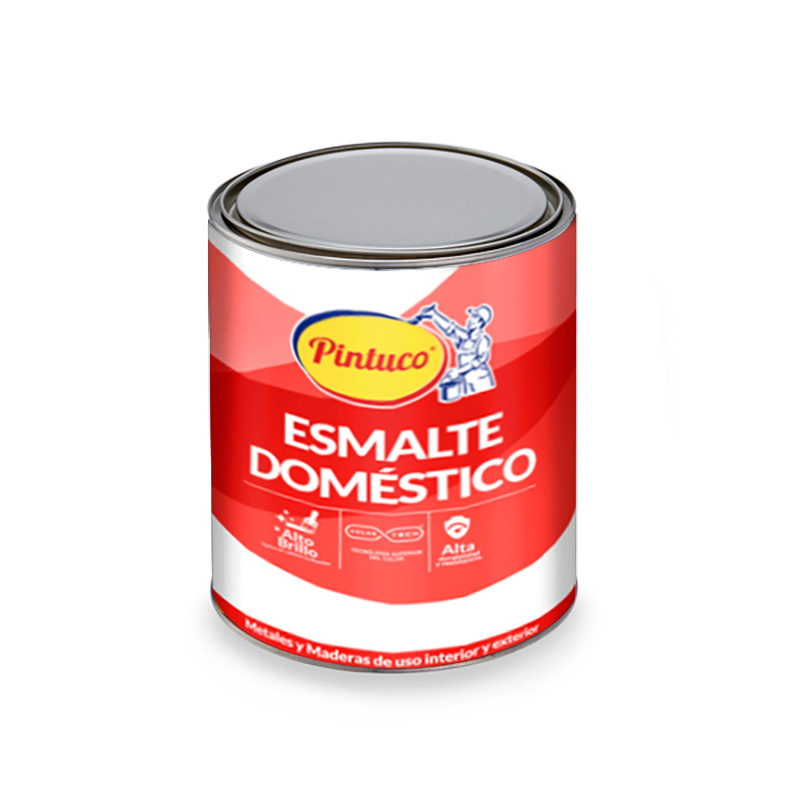 ESMALTE NEGRO BRILLANTE DOMESTICO PINTUCO 1/4