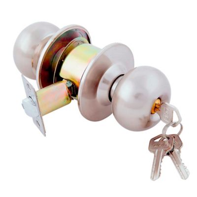 [1010 KL] CERRADURA ALCOBA POMO ACERO
