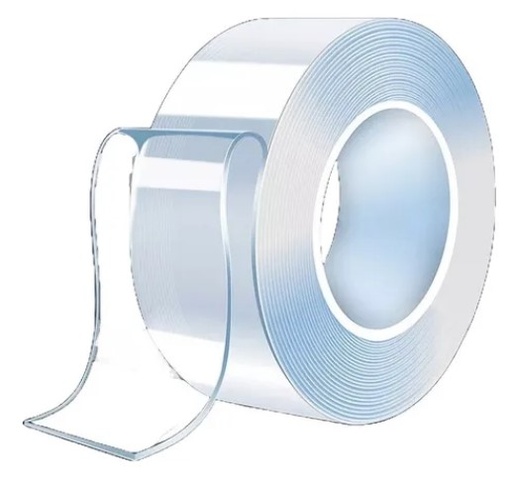 [1010 DTURIN] CINTA DOBLE FAZ TRANSPARENTE 3MT DTURIN