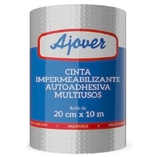 [1010] CINTA TAPA GOTERA ALUMINIO 20CM 10M AJOVER