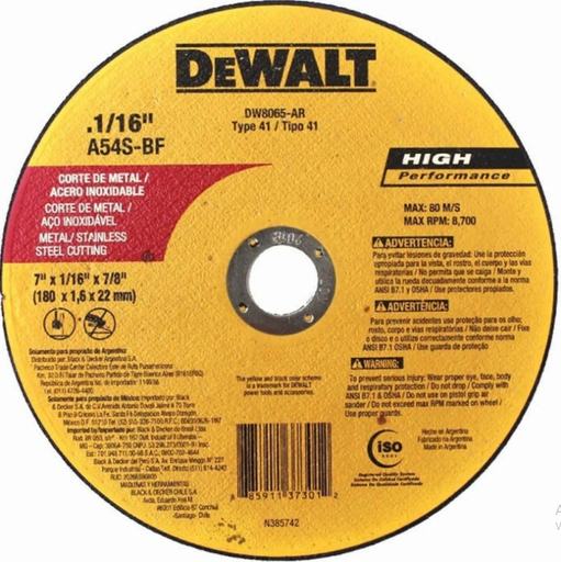[DW8065] DISCO CORTE METAL 7'' DEWALT