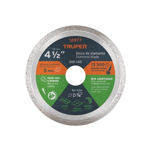[12977 TR] DISCO DIAMANTADO CONTINUO 4-1/2 TRUPER