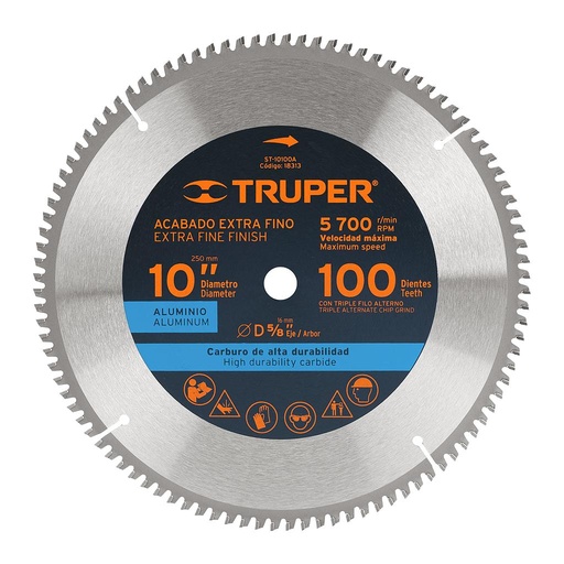 [18313 TR] DISCO SIERRA P/ALUMINIO 10" 100 DIENTES