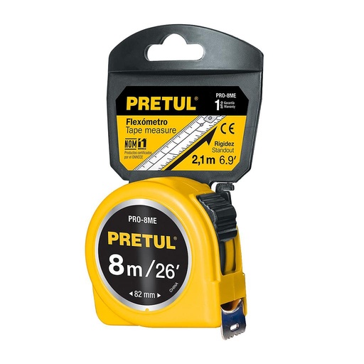 [21603 TR] FLEXOMETRO PRETUL 8MT