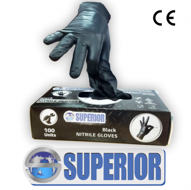 [SUPERIOR] GUANTE NITRILO NEGRO CAJA 100UND TALLA M