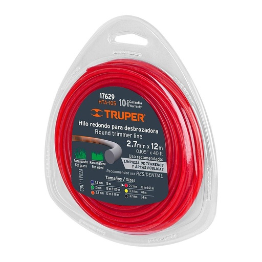 [17629 TR] HILO NYLON GUADAÑA 2.7MM TRUPER