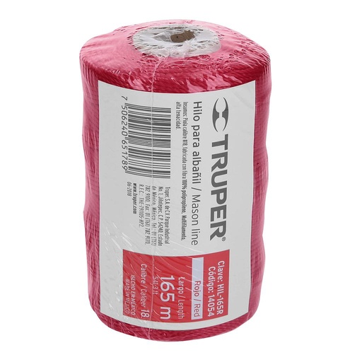 [14054 TR] HILO PARA ALBAÑIL ROJO 165 MT TRUPER