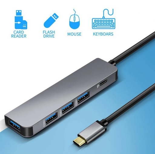 [1010] Hub Adaptador Usb C Multipuerto 5 En 1