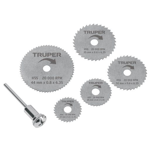 [102328 TR] JUEGO MINI DISCOS SIERRA 6PZ TRUPER