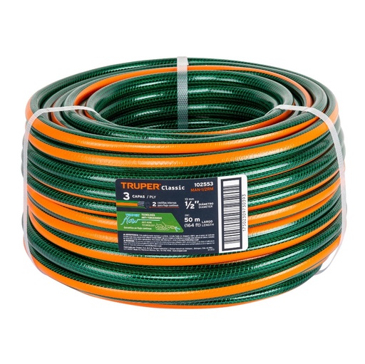 [19857 TR] MANGUERA VERDE NARANJA 1/2" TRUPER X MT