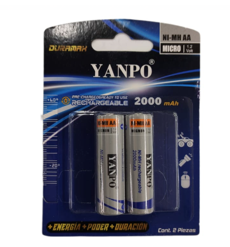 [1010] PILA RECARGABLE AA YAMPO 2000mAh